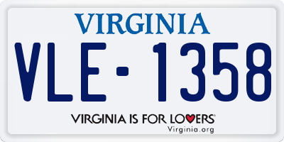 VA license plate VLE1358