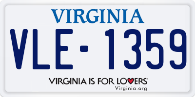 VA license plate VLE1359