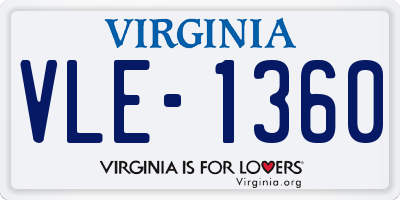 VA license plate VLE1360