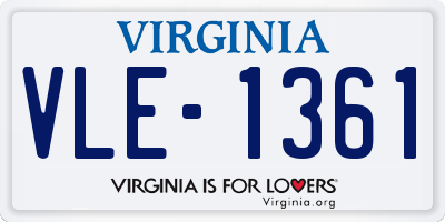 VA license plate VLE1361