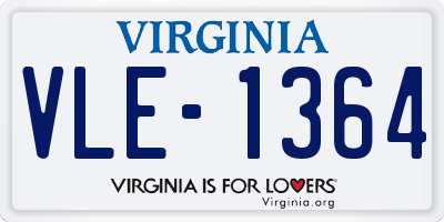 VA license plate VLE1364