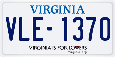 VA license plate VLE1370