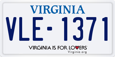 VA license plate VLE1371