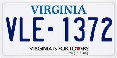 VA license plate VLE1372