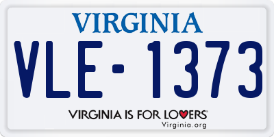 VA license plate VLE1373