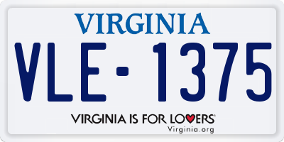 VA license plate VLE1375