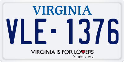 VA license plate VLE1376