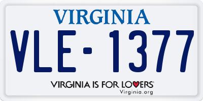 VA license plate VLE1377