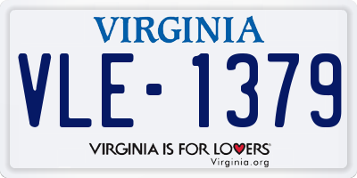 VA license plate VLE1379