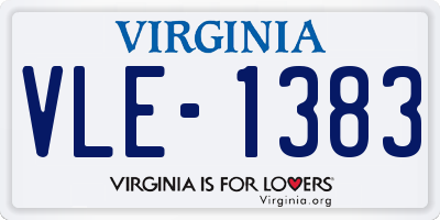 VA license plate VLE1383