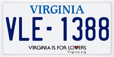 VA license plate VLE1388