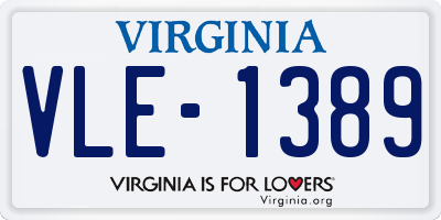 VA license plate VLE1389