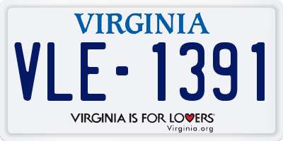 VA license plate VLE1391