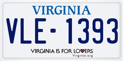 VA license plate VLE1393