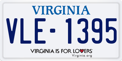 VA license plate VLE1395