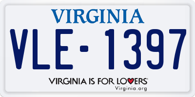 VA license plate VLE1397
