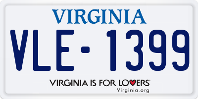 VA license plate VLE1399