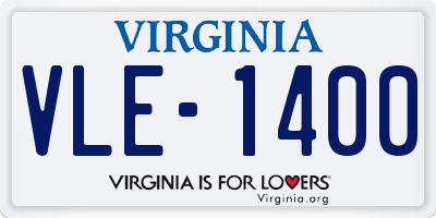 VA license plate VLE1400