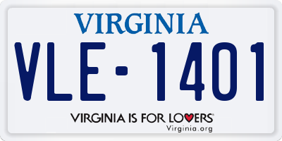 VA license plate VLE1401