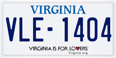 VA license plate VLE1404