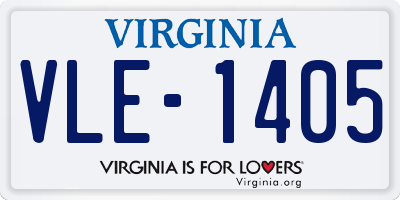 VA license plate VLE1405