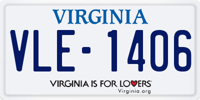 VA license plate VLE1406