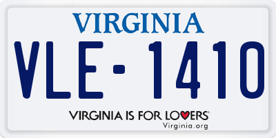 VA license plate VLE1410
