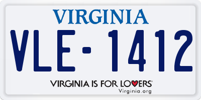 VA license plate VLE1412
