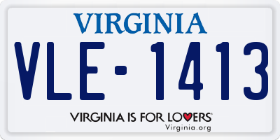 VA license plate VLE1413