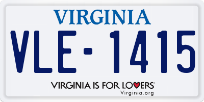 VA license plate VLE1415