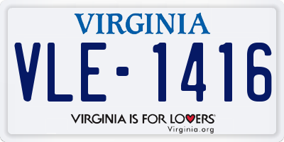 VA license plate VLE1416