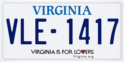 VA license plate VLE1417