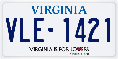 VA license plate VLE1421