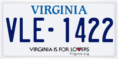 VA license plate VLE1422