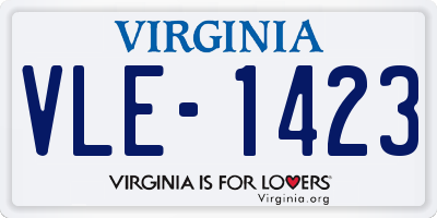 VA license plate VLE1423