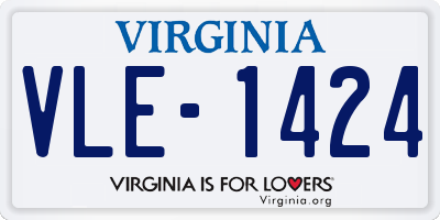 VA license plate VLE1424