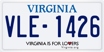 VA license plate VLE1426