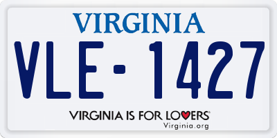 VA license plate VLE1427