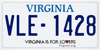 VA license plate VLE1428