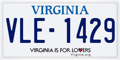 VA license plate VLE1429