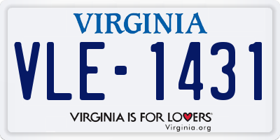 VA license plate VLE1431