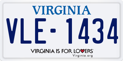 VA license plate VLE1434