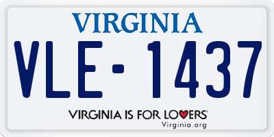 VA license plate VLE1437