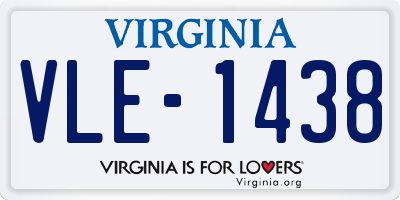 VA license plate VLE1438