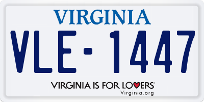 VA license plate VLE1447