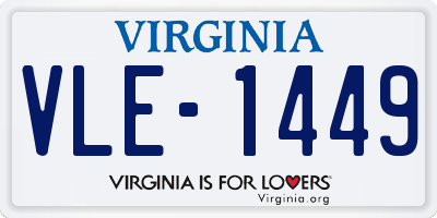 VA license plate VLE1449