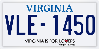 VA license plate VLE1450