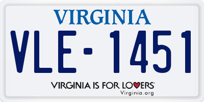 VA license plate VLE1451