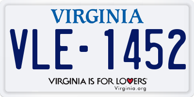 VA license plate VLE1452