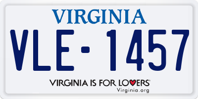 VA license plate VLE1457